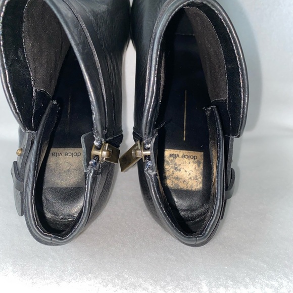 Dolce Vita Size 9 1/2 Black Leather Ankle Boots - Picture 12 of 15